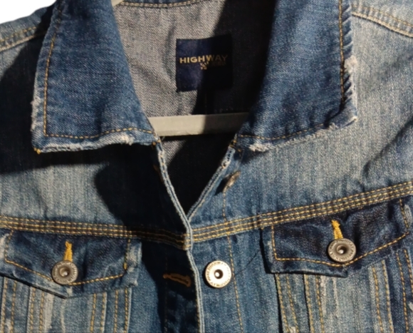 Highway Jeans Dark Blue Kids JEAN JACKET SZ Medium - Picture 6 of 10